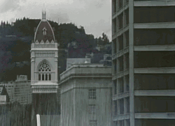 Raining Classic Building GIF