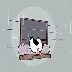 Rainy Day Pouring Rain Sad Cartoon GIF