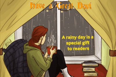 Rainy Day Woman With Coffee By Window GIF