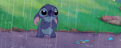 Rainy Friday Crying Stitch In The Rain GIF