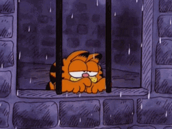 Rainy Friday Garfield Sad GIF