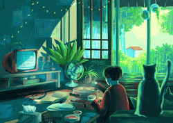 Rainy Friday Guy Watching Television GIF