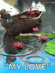 Rainy Good Morning With Boat GIF