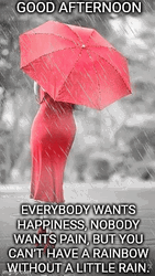 Rainy Monday With Lady Holding Red Umbrella GIF