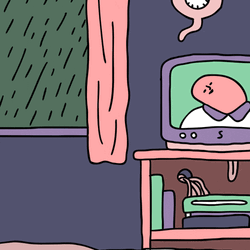 Rainy Night News GIF