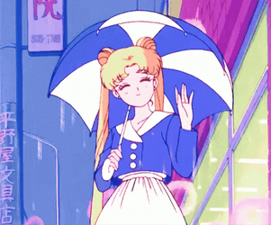 Rainy Saturday Sailor Moon Smiling GIF