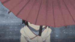 Rainy Saturday Yune Holding Umbrella Anime GIF