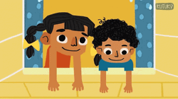 Rainy Wednesday Kutu And Ki Leaning Out Window GIF
