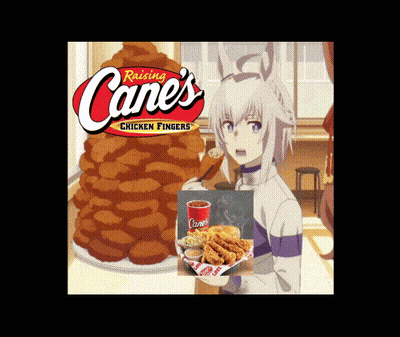 Raising Cane's Chicken Fingers Anime Girl Poster GIF