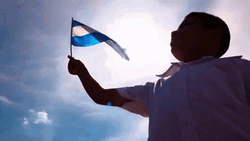 Raising El Salvador Flag