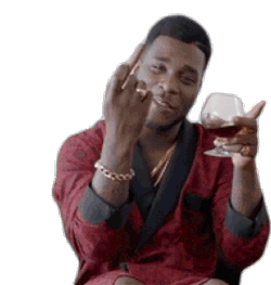 Raising Middle Finger Burna Boy Sticker GIF