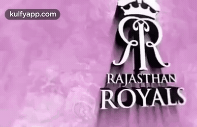 Rajasthan Royals Logo On Pink Background GIF