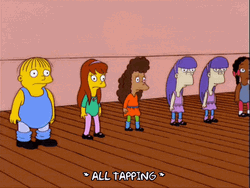 Ralph Wiggum All Tapping With His Classmates GIF
