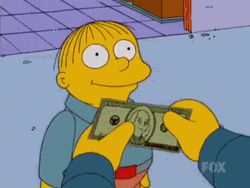 Ralph Wiggum Eating Dollar Bill GIF
