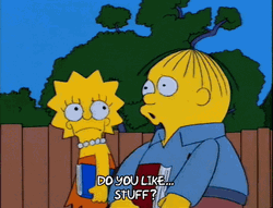 Ralph Wiggum Flirting Asking Do You Like Stuff GIF