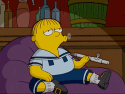 Ralph Wiggum Smoking Blowing GIF