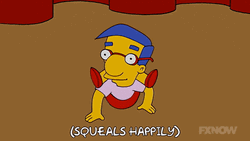 Ralph Wiggum Squeals Happily GIF