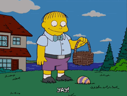 Ralph Wiggum With Basket Yay GIF