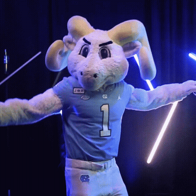Ram Mascot In Blue Jersey Number 1 GIF