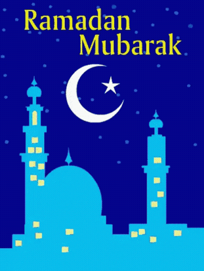 Ramadan Mubarak Crescent Moon And Star GIF
