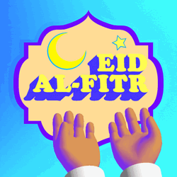 Ramadan Mubarak Eid Al-Fith Animation Greeting GIF