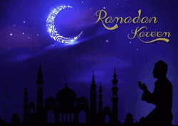 Ramadan Mubarak Glowing Moon At Night Animation