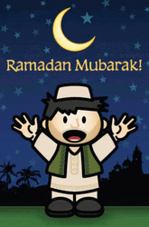 Ramadan Mubarak Happy Cute Man Greeting Animation GIF