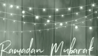 Ramadan Mubarak Lights On Wooden Wall GIF
