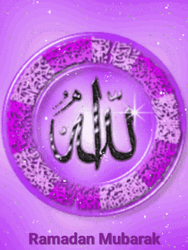 Ramadan Mubarak Sparkling Purple Logo Greeting GIF