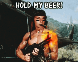 Rambo Impersonator Hold My Beer  GIF