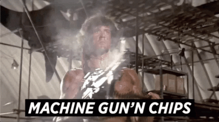 Rambo Machine Gun N Chips GIF