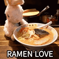 Ramen Love Bunny  GIF
