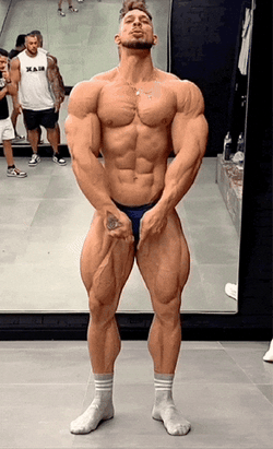 Ramon Raise Arm Flexes Abs Biceps GIF