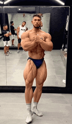 Ramon Raise Arm Put Back Head Muscle Flex GIF