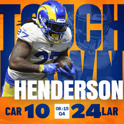 Rams Football Player Henderson Running With Ball GIF