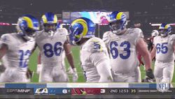  Rams Football Players Bumping Each Other GIF