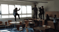 Random Fall Dancing Happy Students GIF