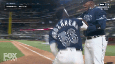 Randy Arozarena Hugs Team Mate GIF
