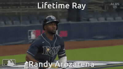 Randy Arozarena Swinging At Ball GIF