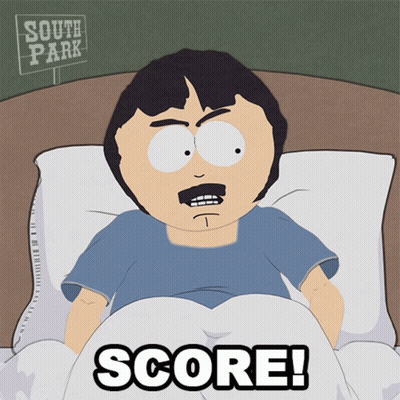 Randy Marsh From South Park Is Laying In Bed With The Words Score On The Bottom GIF