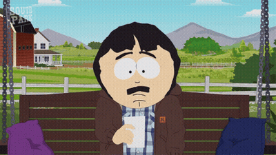 Randy Marsh From South Park Sits On A Swing Holding A Piece Of Paper GIF