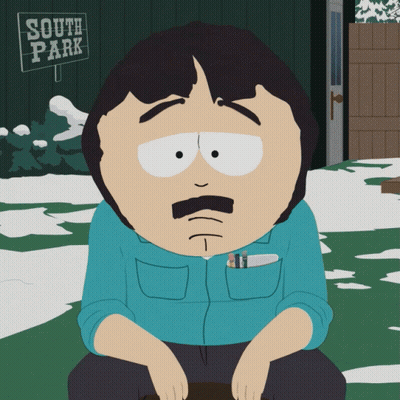 Randy Marsh Sitting In Front Of South Park Sign GIF