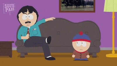 Randy Marsh Sitting On Couch South Park Sign GIF