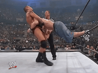 Randy Orton Toppling Opponent Down GIF