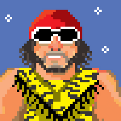 Randy Savage Wearing Sunglasses Pixel Art GIF