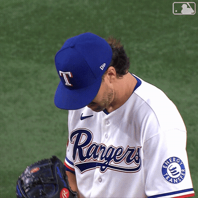 Rangers Baseball Player Looking Down GIF
