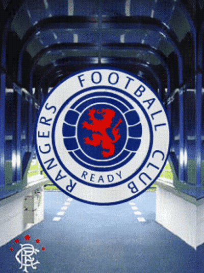 Rangers Football Club Logo On Blue Background GIF