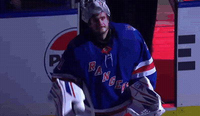 Rangers Hockey Player Leaving Locker Room GIF