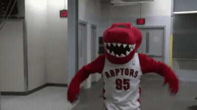 Raptors Mascot Walking GIF