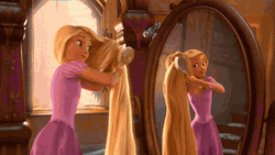 Rapunzel Brushing Her Long Hair GIF